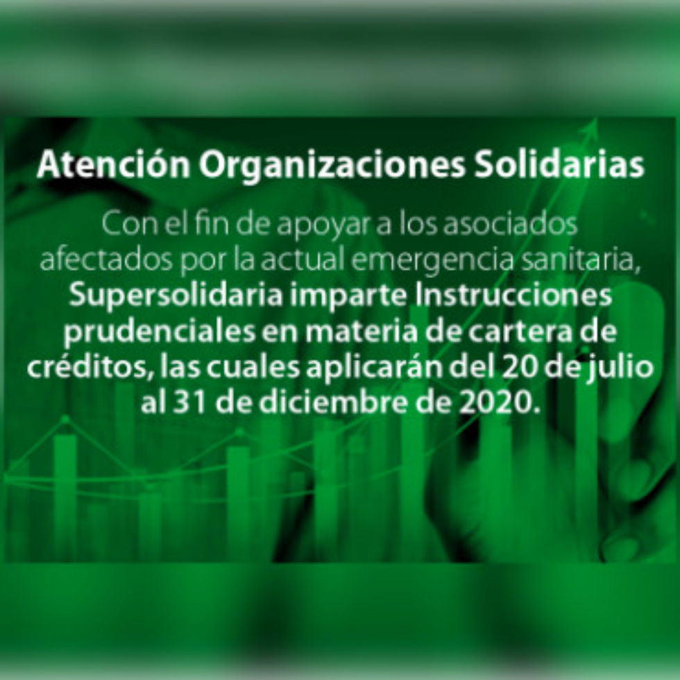 Supersolidaria imparte instrucciones prudenciales en materia de cartera de créditos